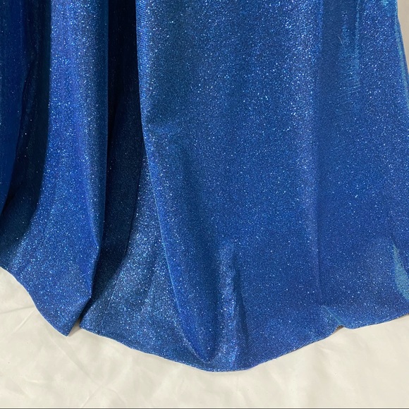 Tarik Ediz Blue Shimmer Formal Gown - Picture 4 of 14